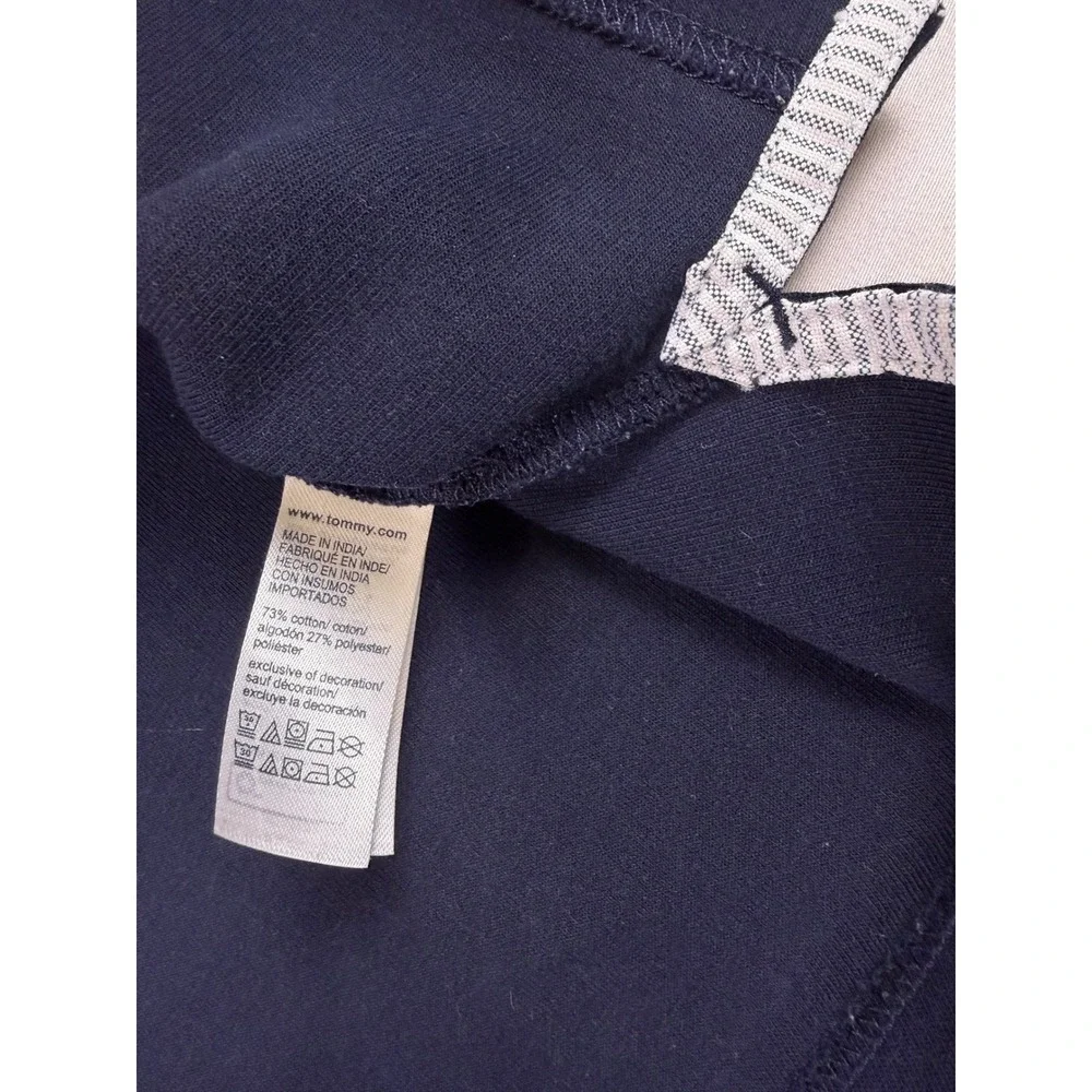 Tommy Hilfiger Mens XL Navy Blue Quarter Zip Pullover Cotton Blend Sweater